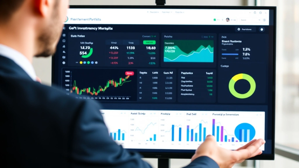 Financial advisor or portfolio manager presenting diversified investment portfolio breakdown with visual representations of different asset classes, stocks, bonds, and sectors on digital dashboard