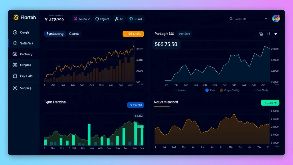 Digital financial dashboard displaying cryptocurrency market capitalization charts, portfolio allocation metrics, and blockchain network statistics with clean interface design and data visualization elements