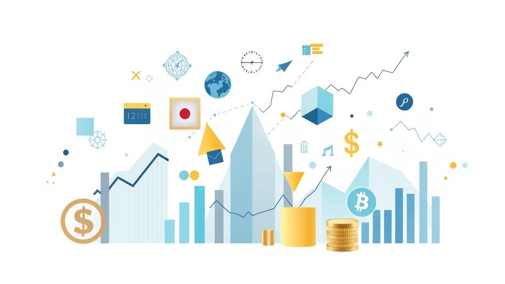 Investment portfolio diversification concept showing various financial instruments including stocks, bonds, and digital assets represented through abstract geometric shapes and financial graphs in professional setting