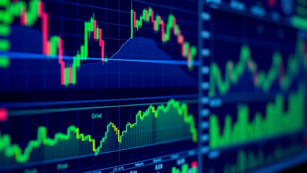 Close-up of financial trading dashboard displaying real-time stock charts, market indices, and economic indicators with clean data visualization in blue and green tones
